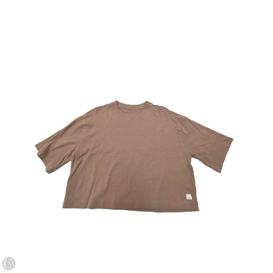 Athletic Top Short Sleeve By Vuori In Brown, Size: M