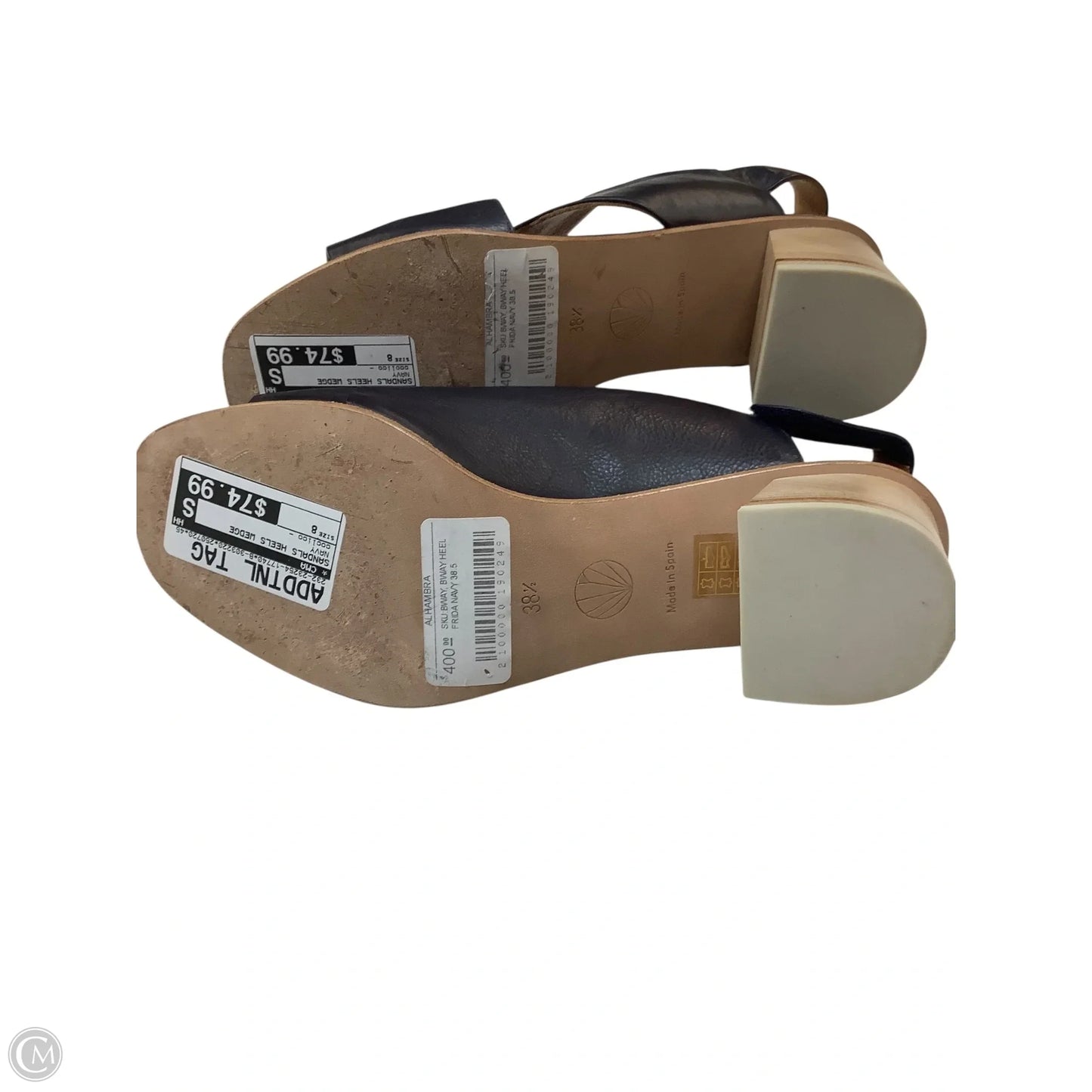 Sandals Heels Wedge By Cma In Navy, Size: 8