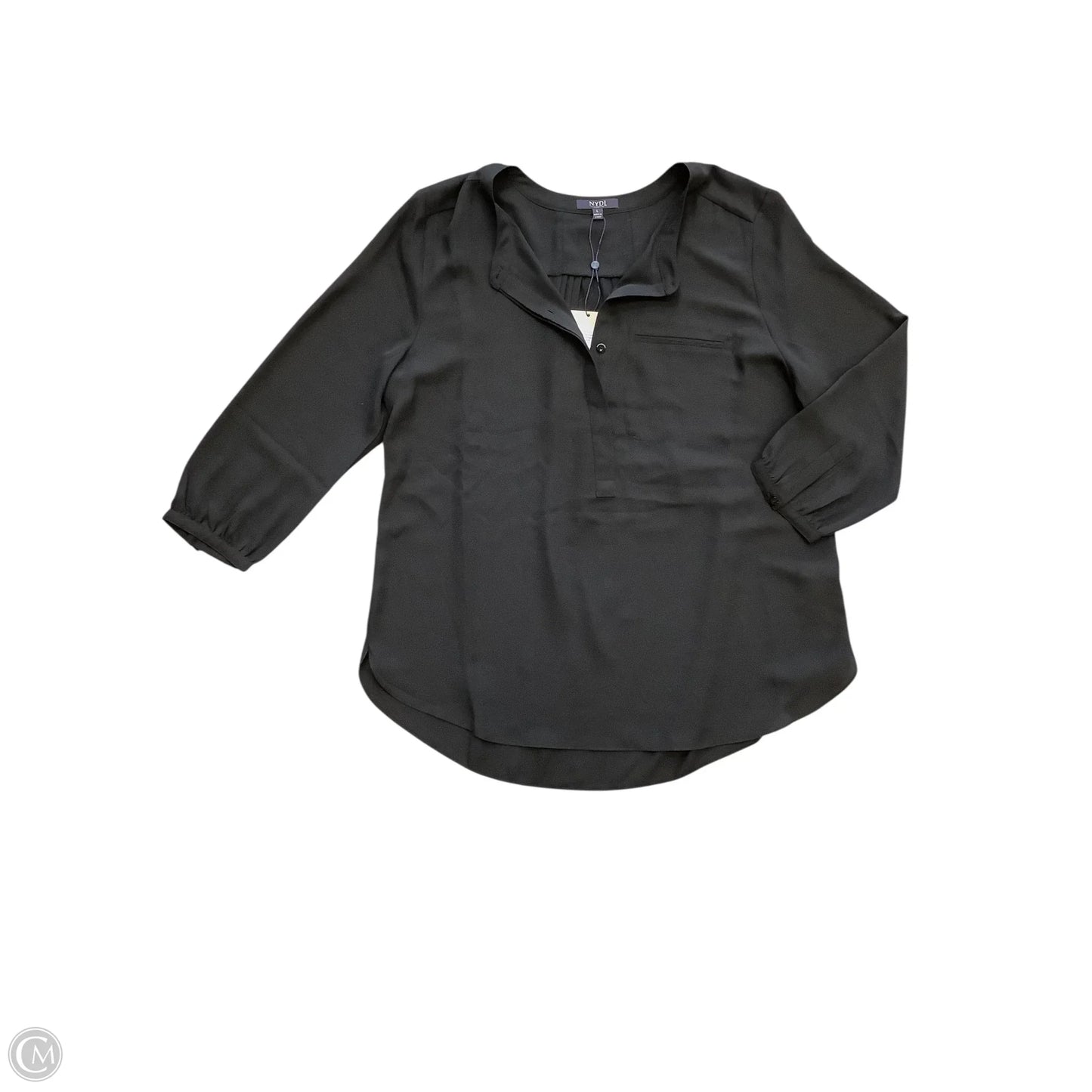 Blouse Long Sleeve By Not Your Daughters Jeans In Black, Size: L