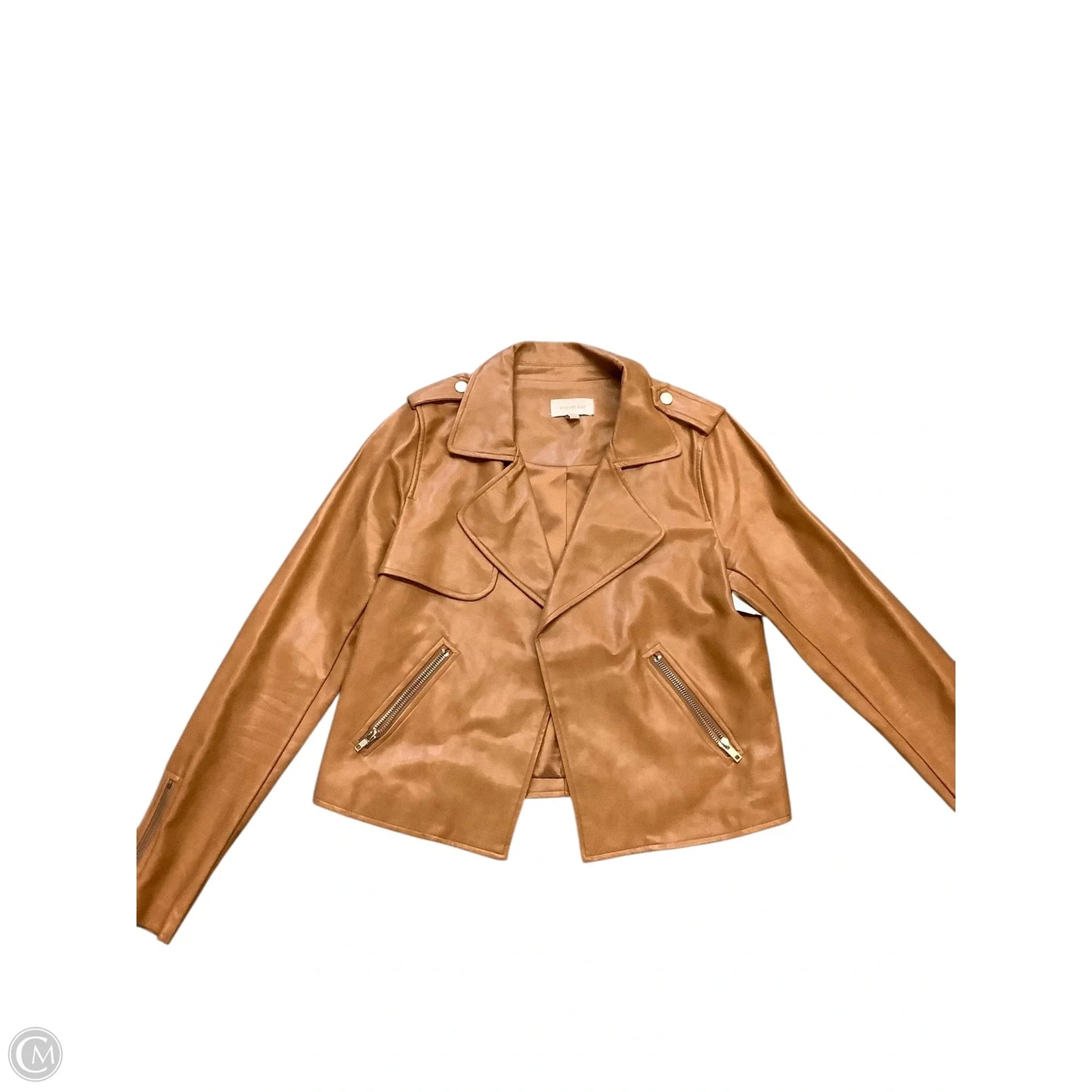 Jacket Leather By Skies Are Blue In Tan, Size: S