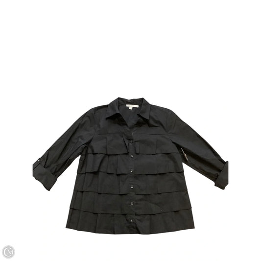 Blouse Long Sleeve By Chicos In Black, Size: S