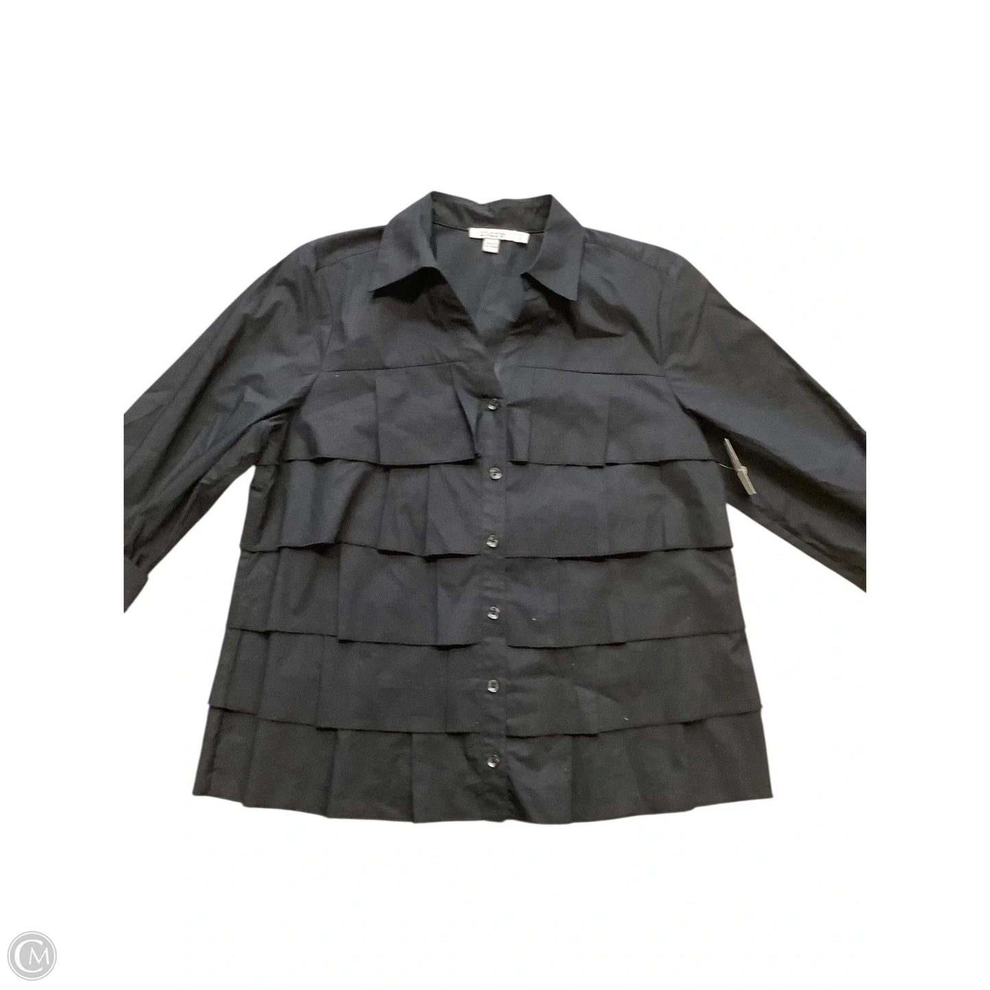 Blouse Long Sleeve By Chicos In Black, Size: S