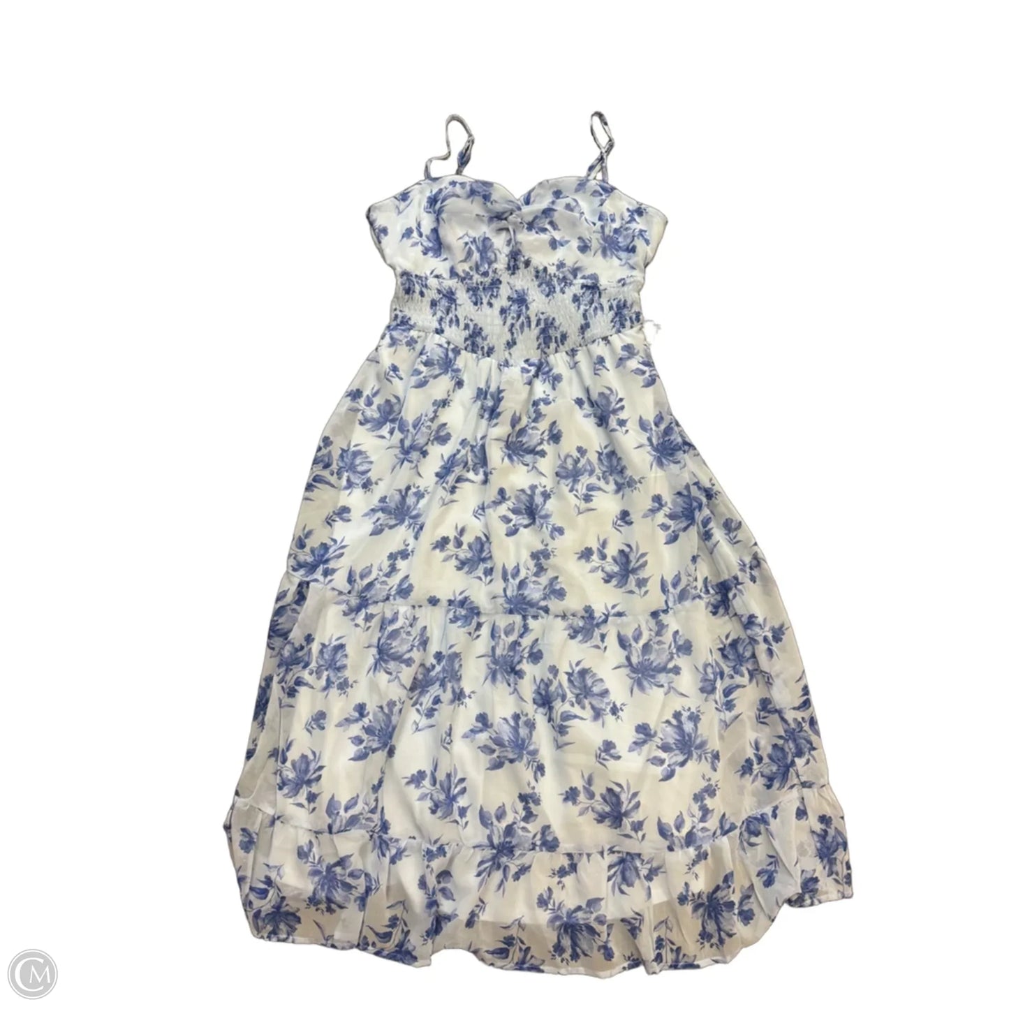 Dress Casual Maxi By Trixxi In Blue & Cream, Size: Xl