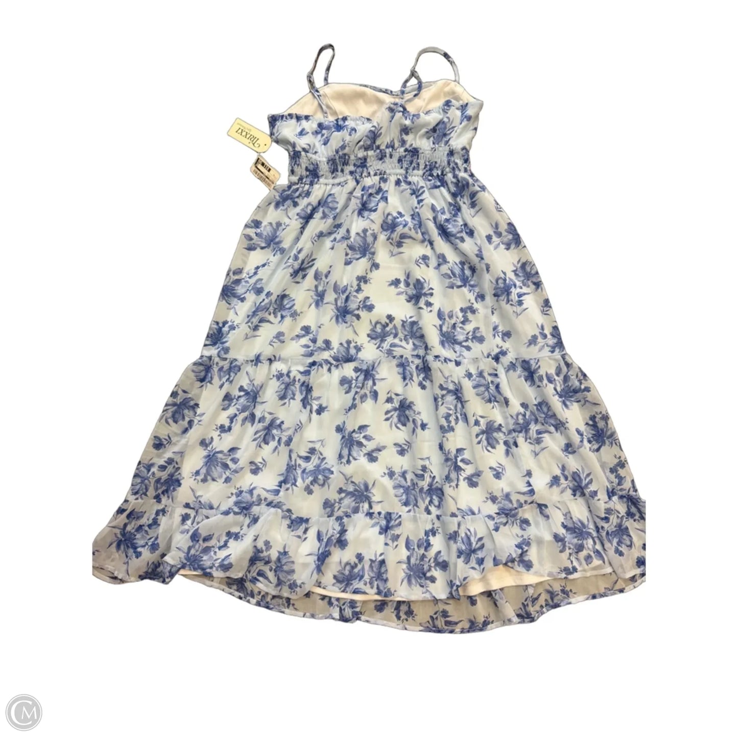 Dress Casual Maxi By Trixxi In Blue & Cream, Size: Xl