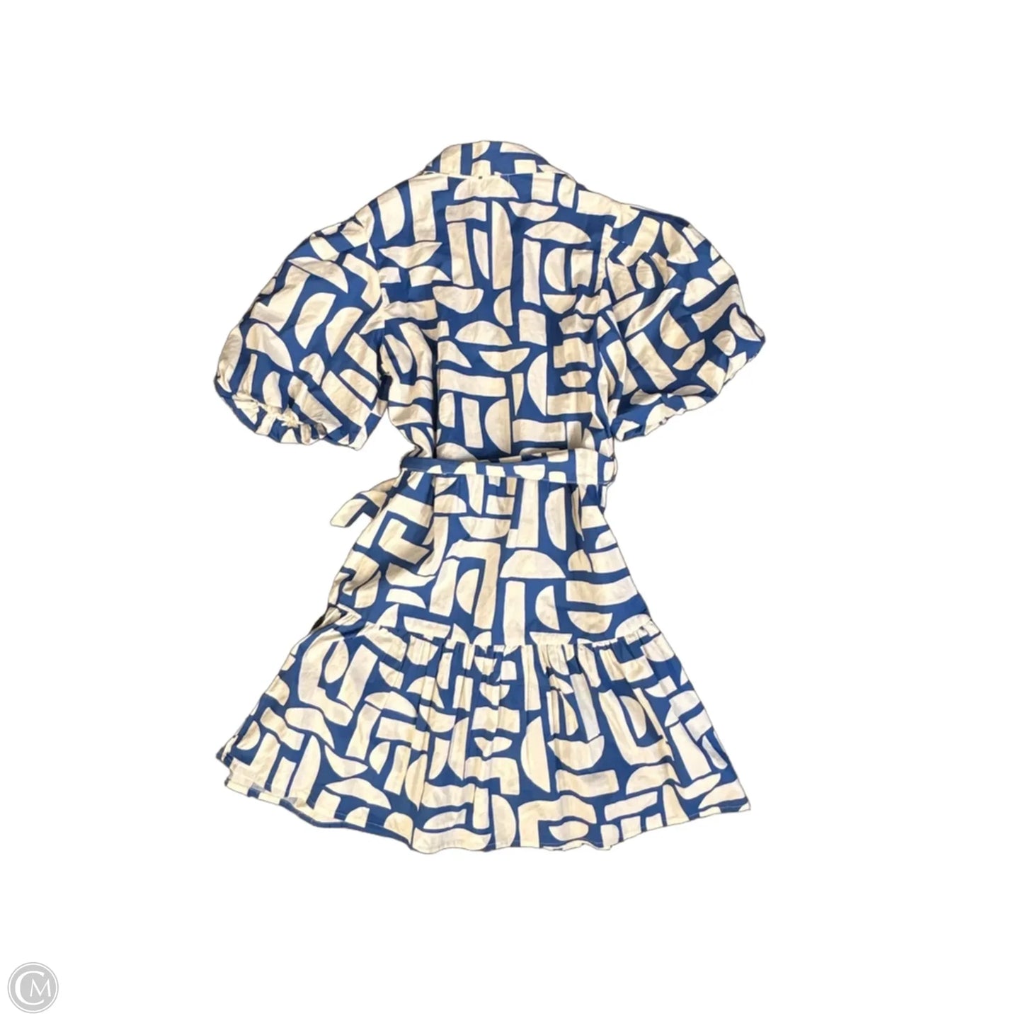 Dress Casual Short By Jessica Simpson In Blue & Cream, Size: S