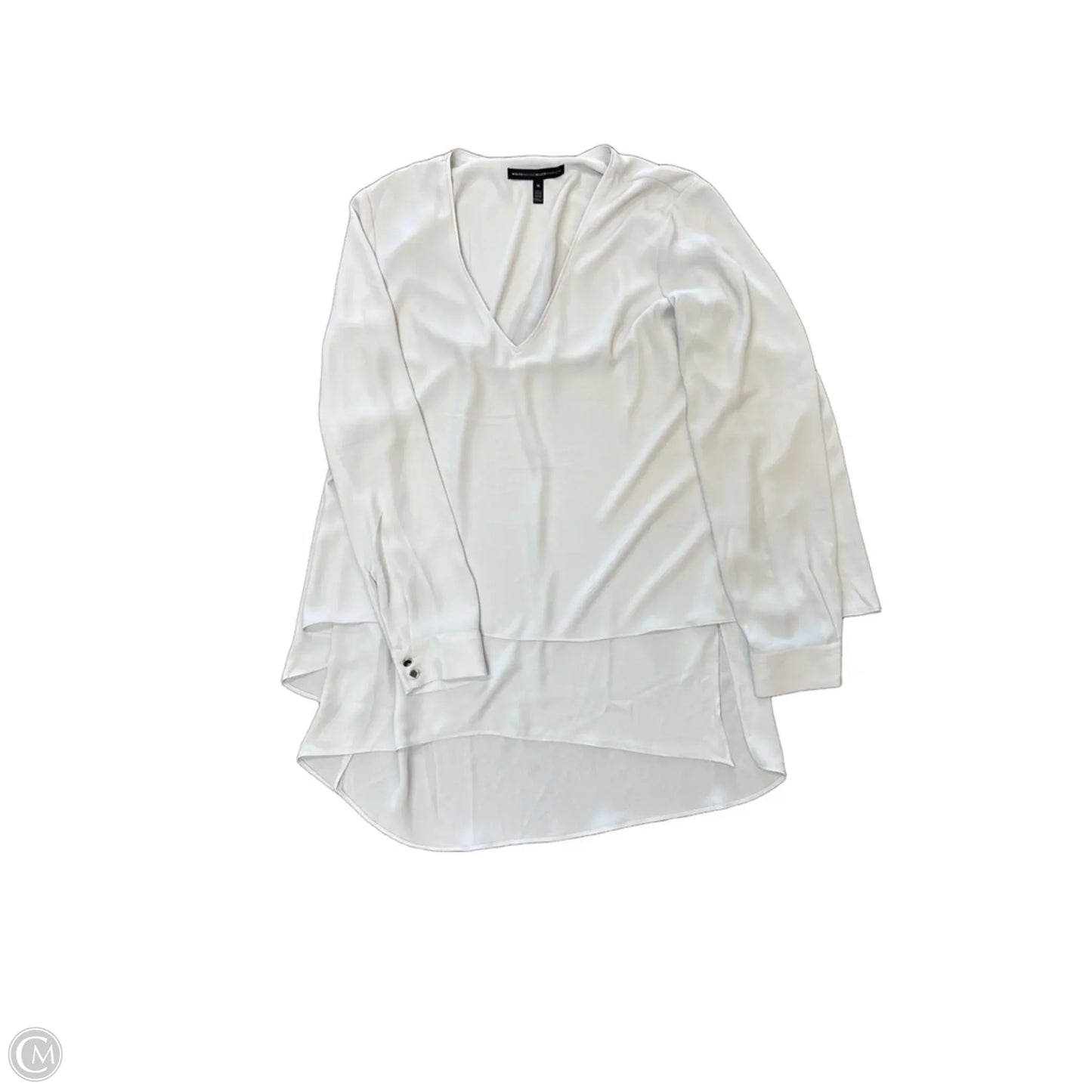 Blouse Long Sleeve By White House Black Market In Grey, Size: M