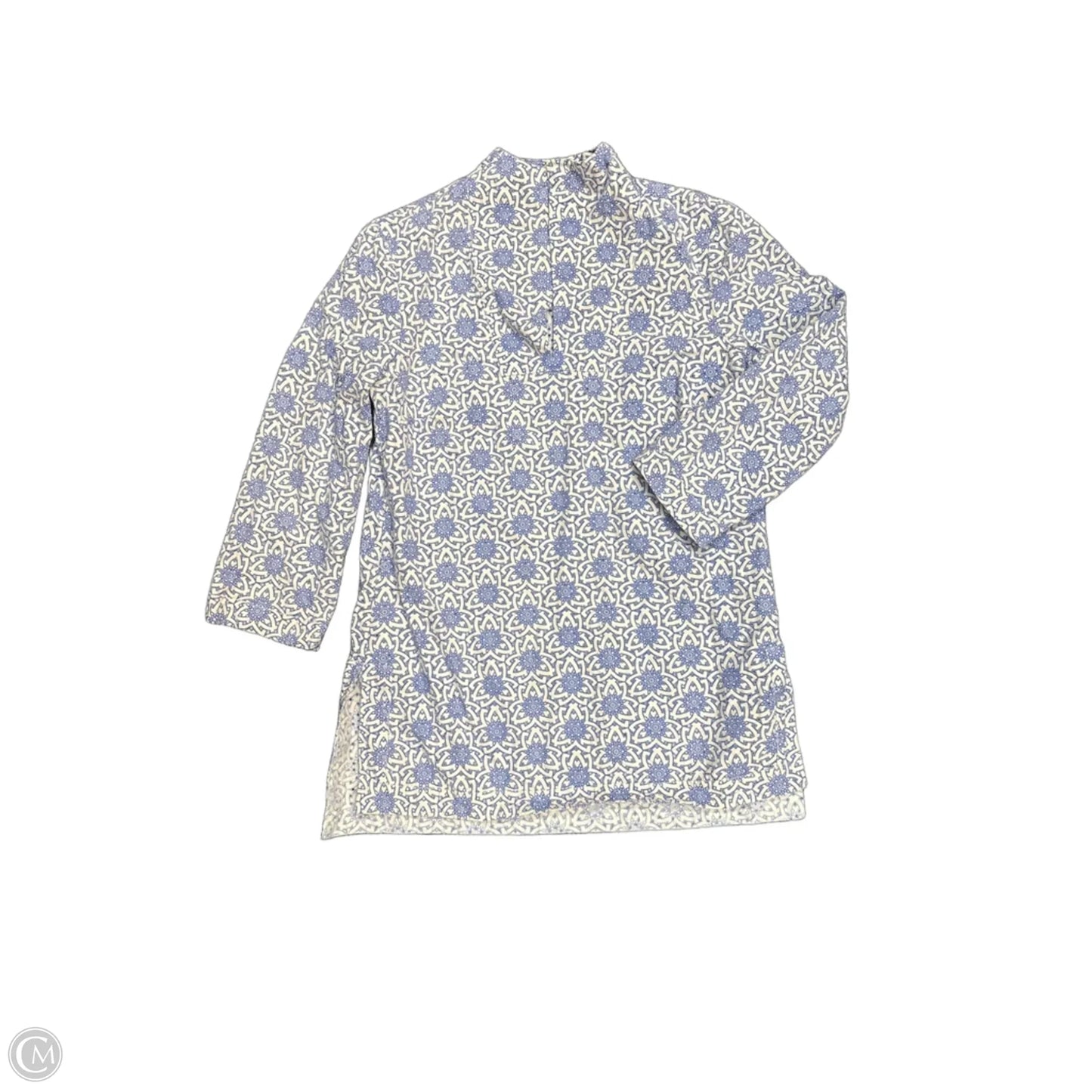 Tunic Designer By Tory Burch In Blue & Cream, Size: 6