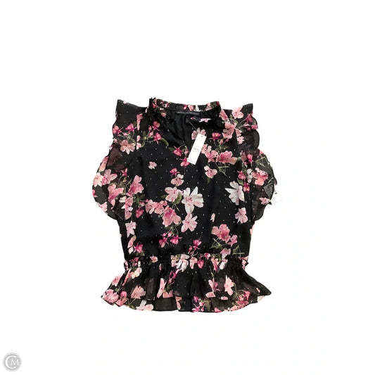 Blouse Short Sleeve By White House Black Market In Black, Size: Xs