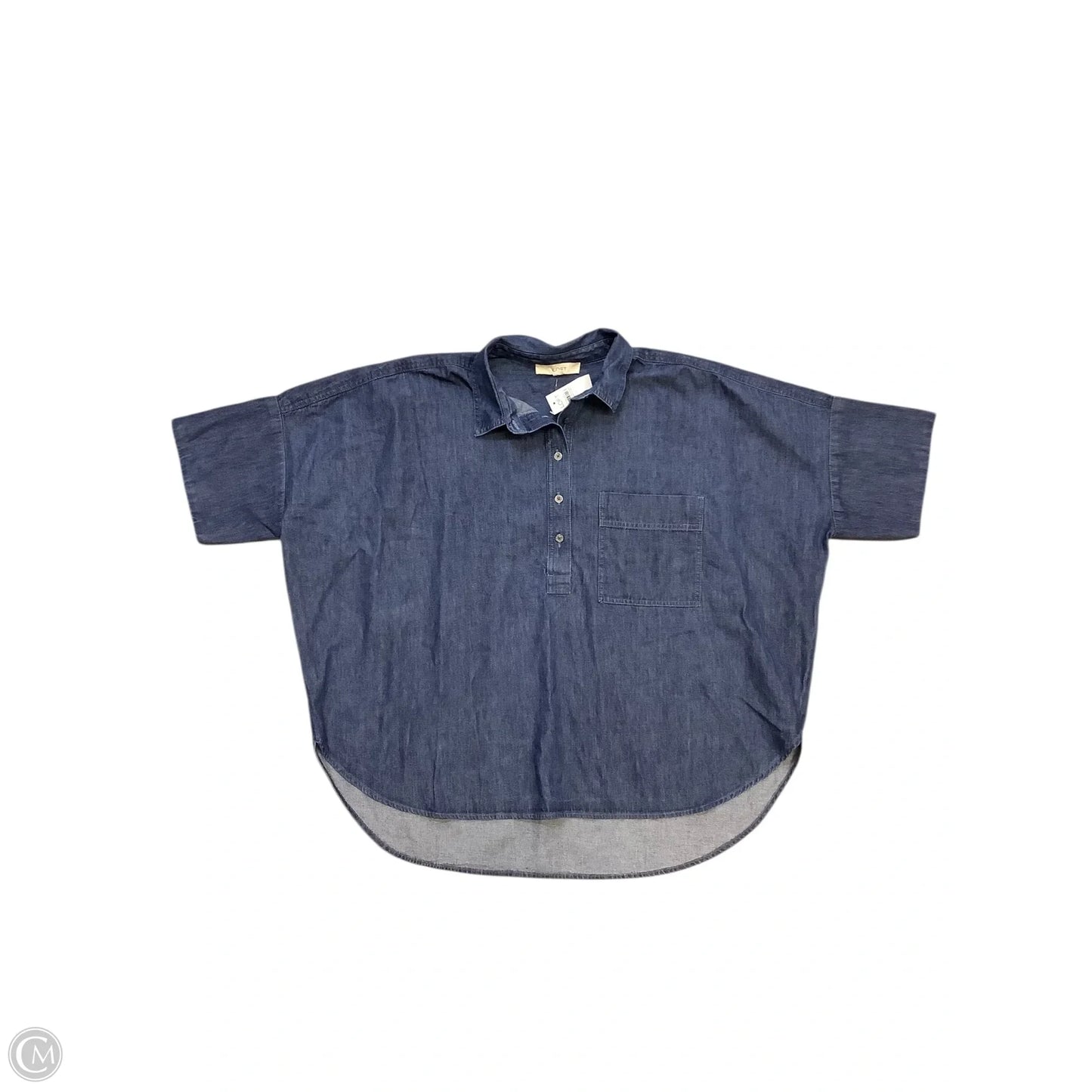 Top Short Sleeve By Loft In Blue, Size: L