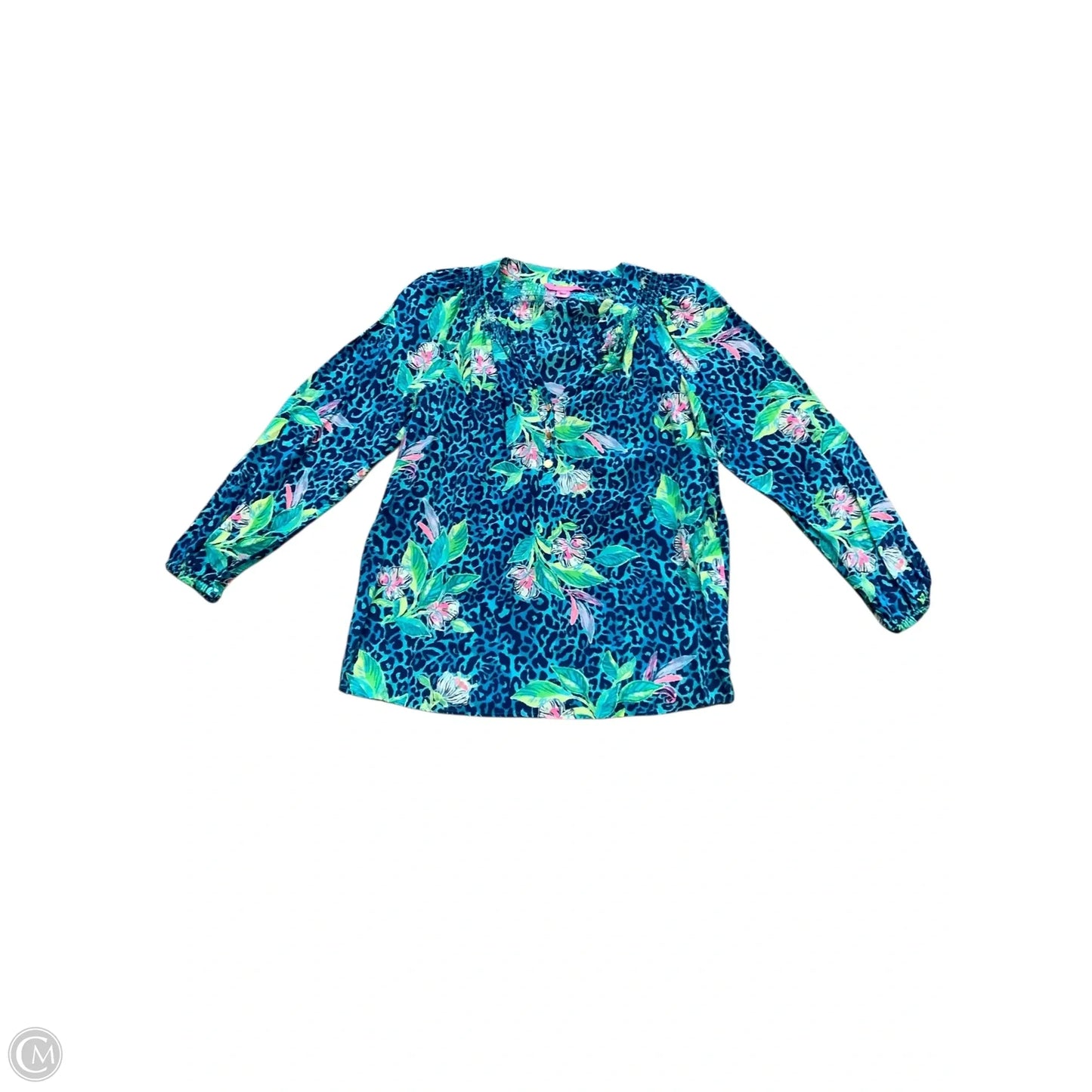 Blouse Designer By Lilly Pulitzer In Blue, Size: L