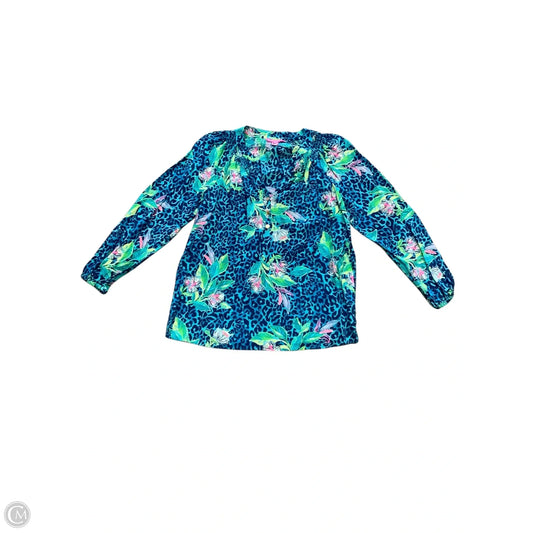Blouse Designer By Lilly Pulitzer In Blue, Size: L