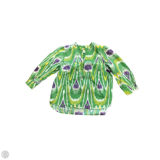 Blouse Long Sleeve By Anthropologie In Green, Size: L