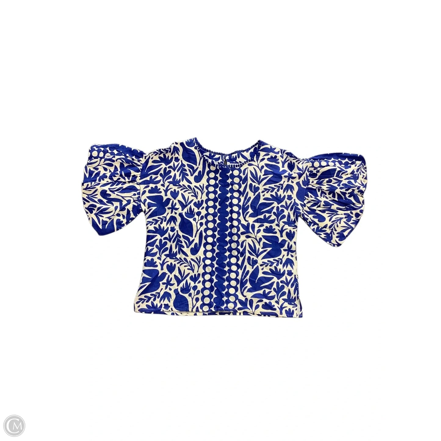 Blouse Short Sleeve By Cmb In Blue, Size: S