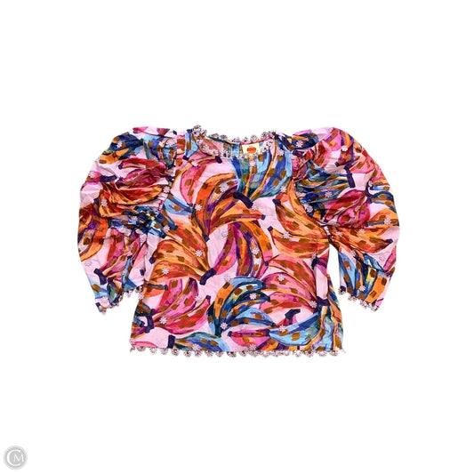 Blouse Long Sleeve By Farm Rio In Purple, Size: M