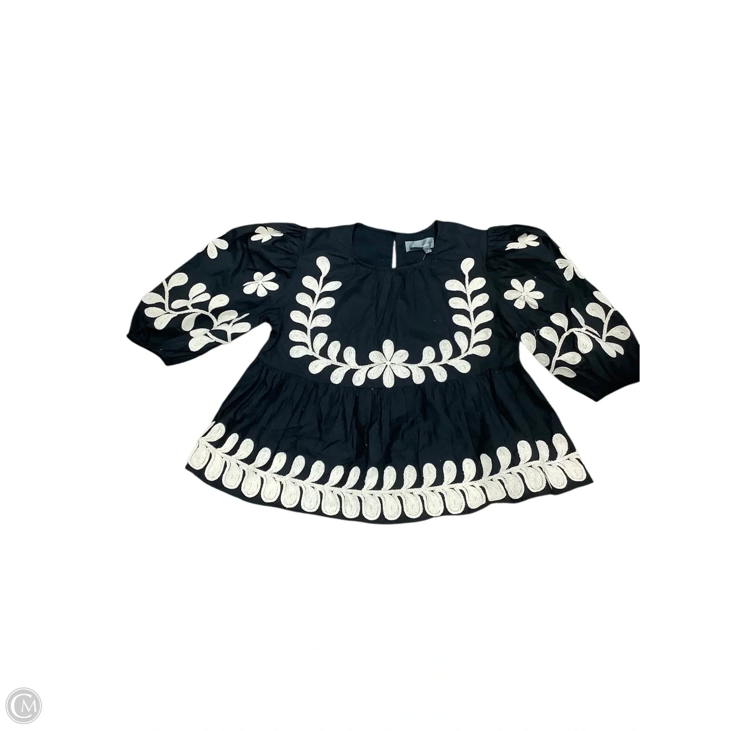 Top Short Sleeve By Anthropologie In Black, Size: M