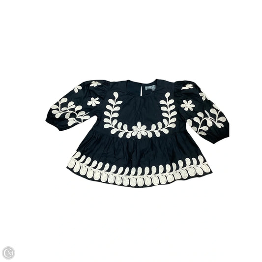 Top Short Sleeve By Anthropologie In Black, Size: M