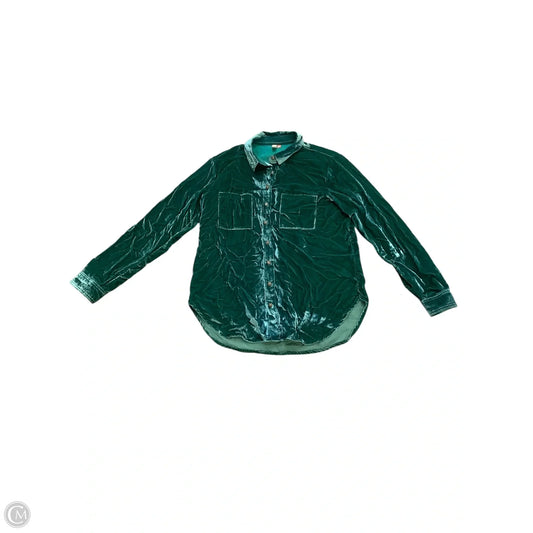 Top Long Sleeve By Pilcro In Green, Size: S