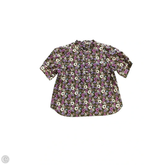 Blouse Short Sleeve By Talbots In Floral Print, Size: L