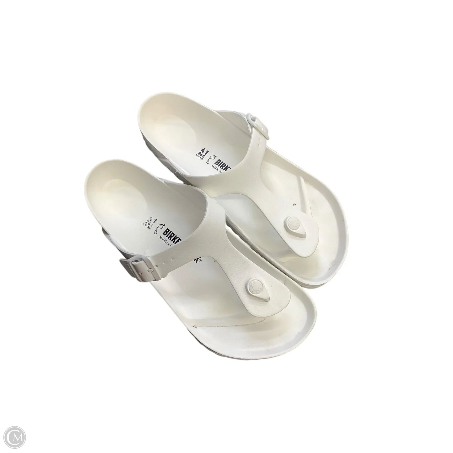 Sandals Flats By Birkenstock In White, Size: 11