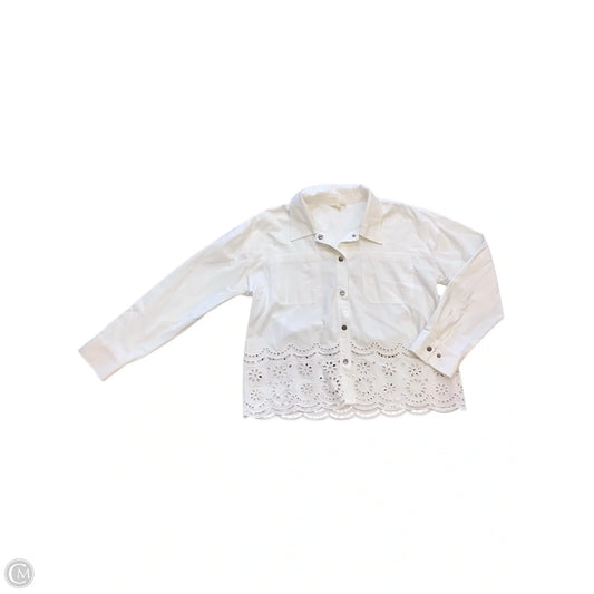 Jacket Denim By Mystree In White, Size: L