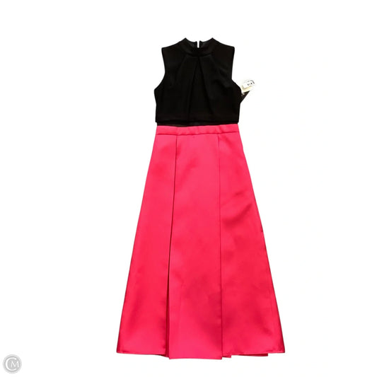 Dress Party Midi By Betsy And Adam In Black & Pink, Size: 0