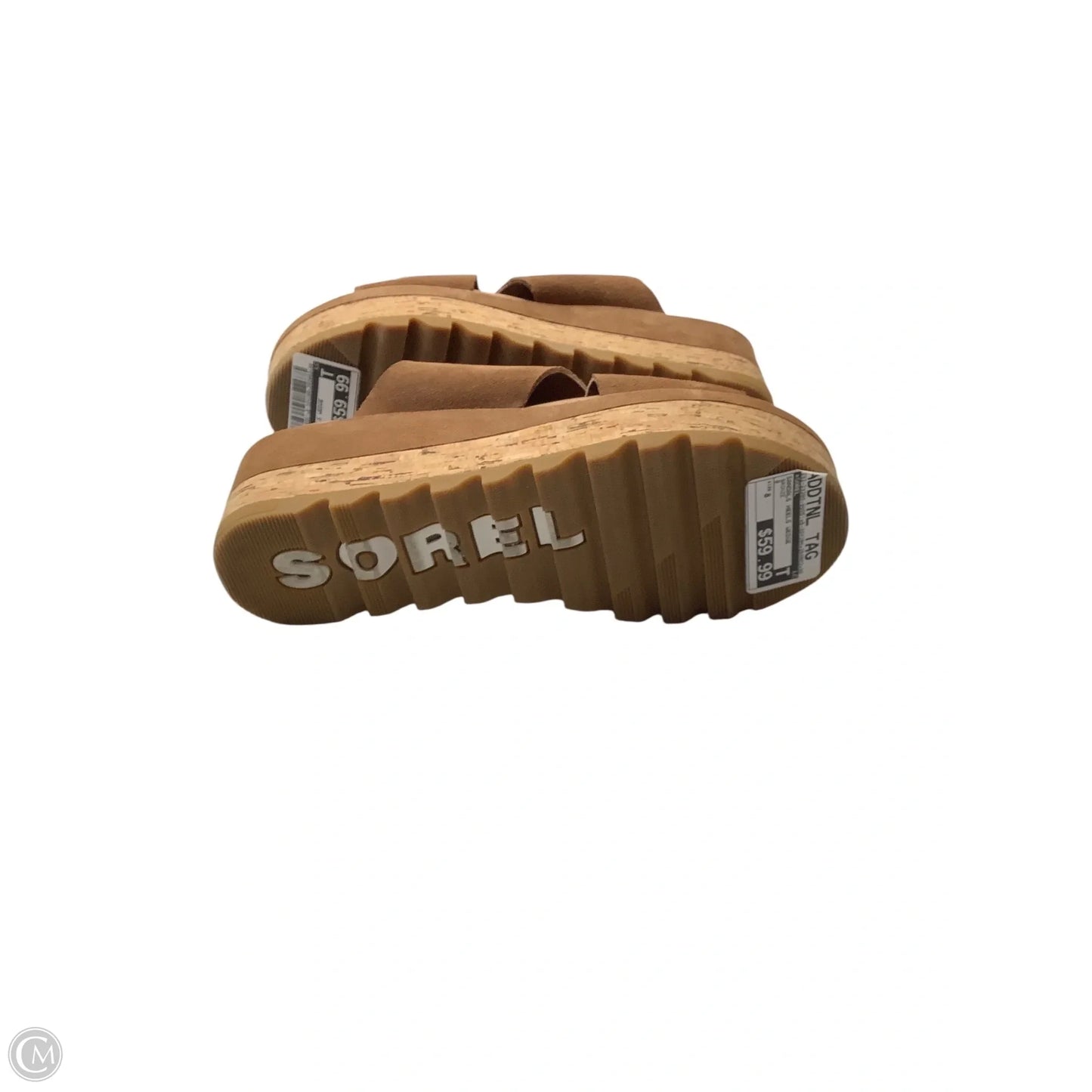 Sandals Heels Wedge By Sorel In Bronze, Size: 8