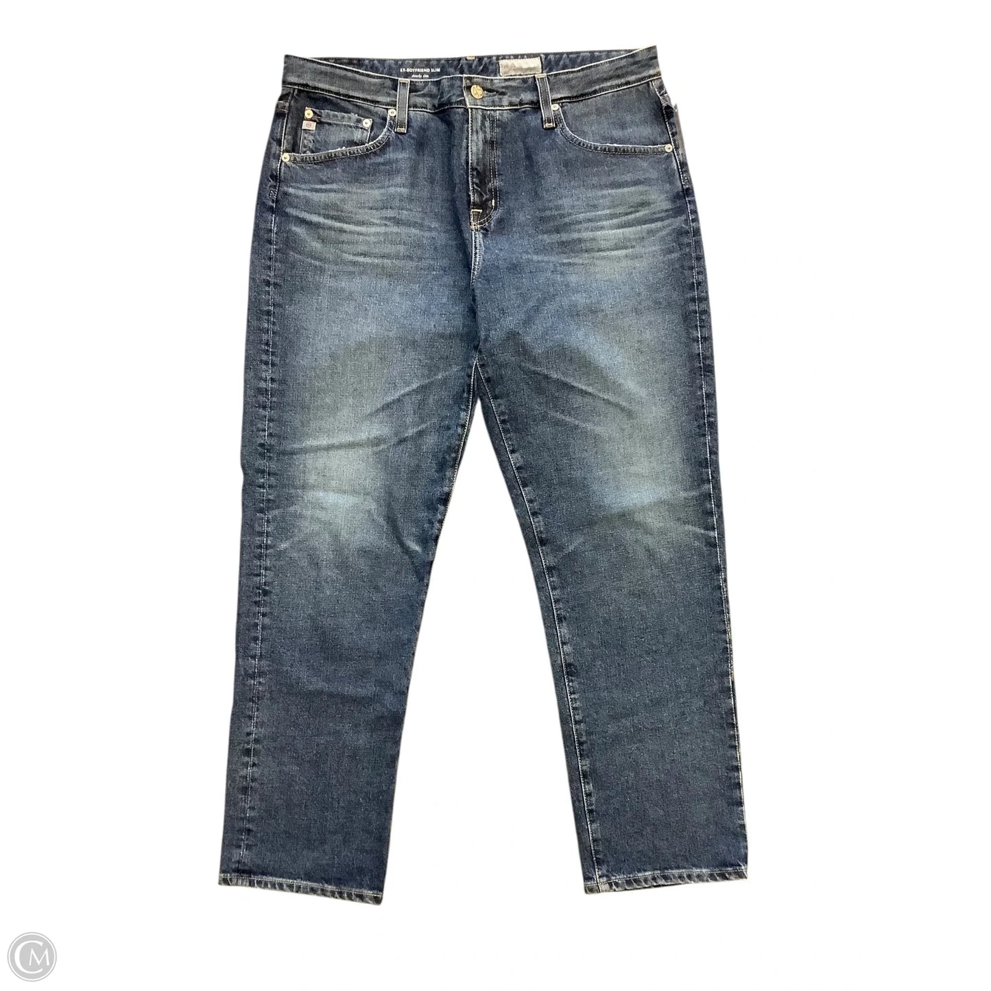 Jeans Straight By Ag Jeans In Blue Denim, Size: 14