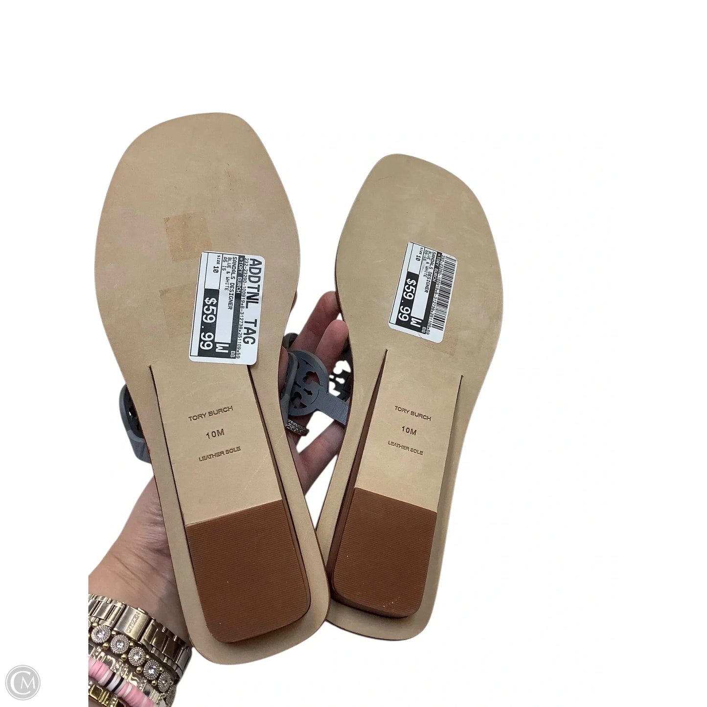 Sandals Designer By Tory Burch In Blue, Size: 10