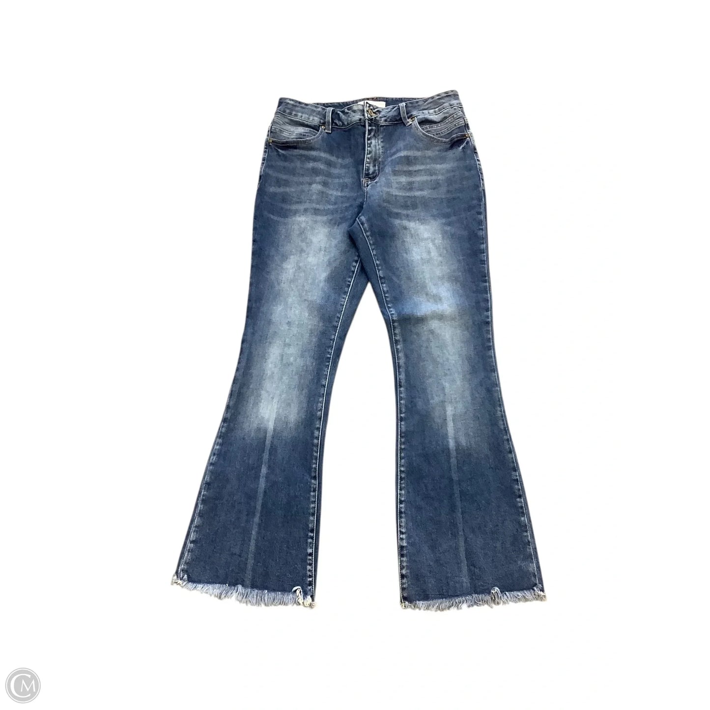 Jeans Flared By Kancan In Blue Denim, Size: 14