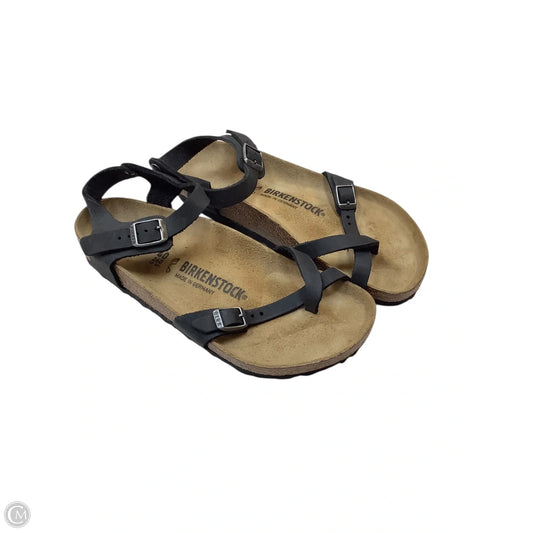 Sandals Flats By Birkenstock In Black, Size: 9