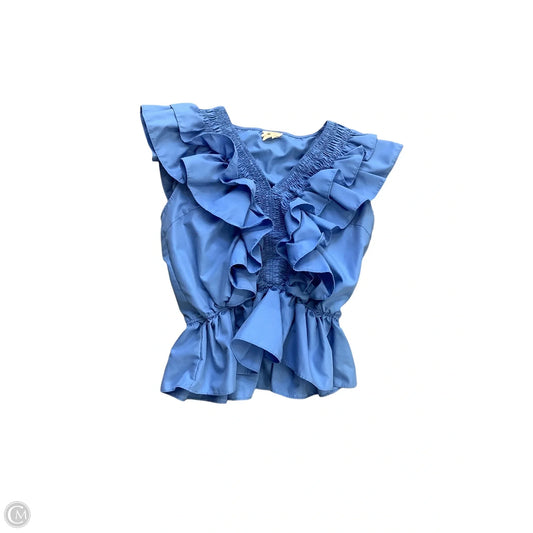 Blouse Sleeveless By Bibi In Blue, Size: L
