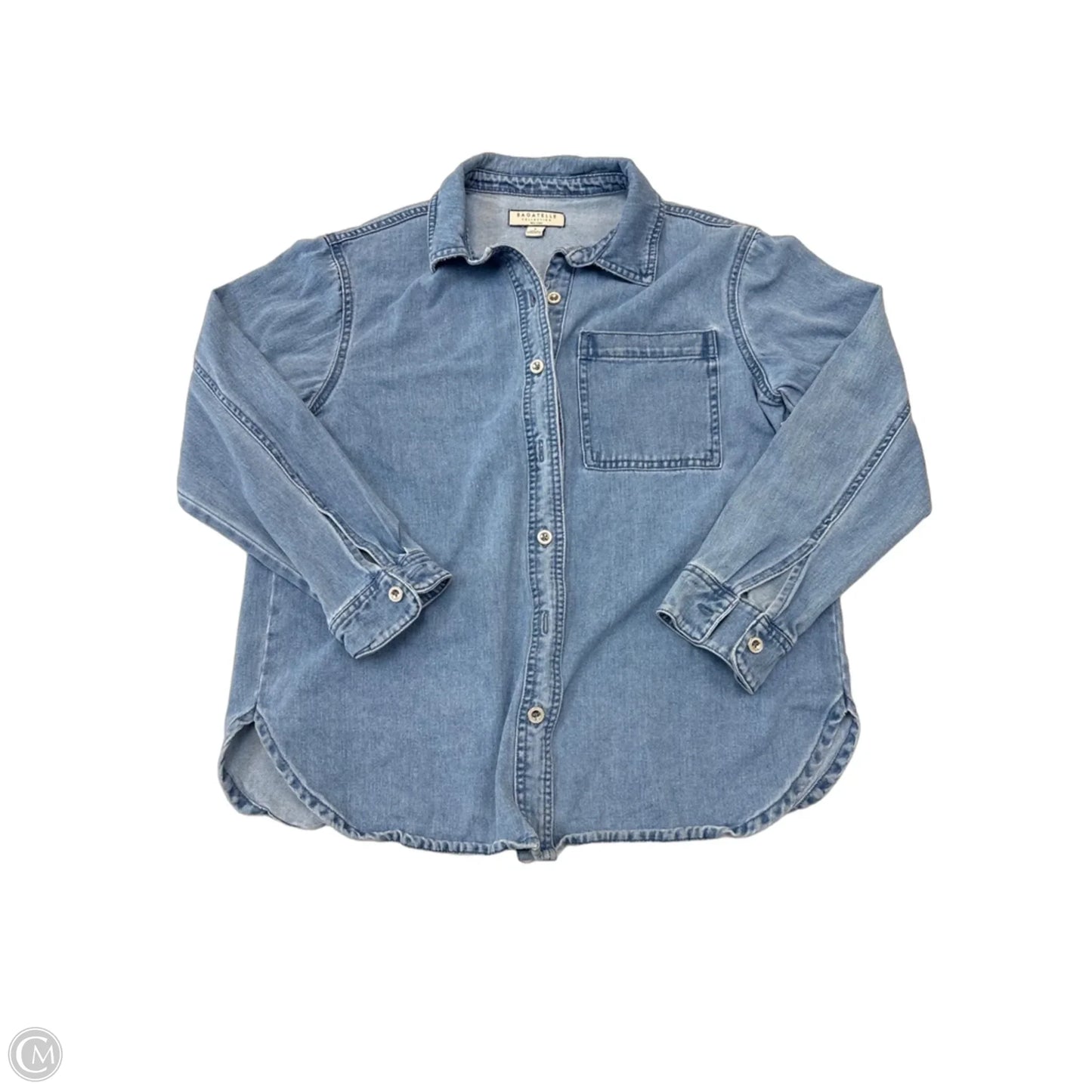 Jacket Shirt By Bagatelle In Blue Denim, Size: S