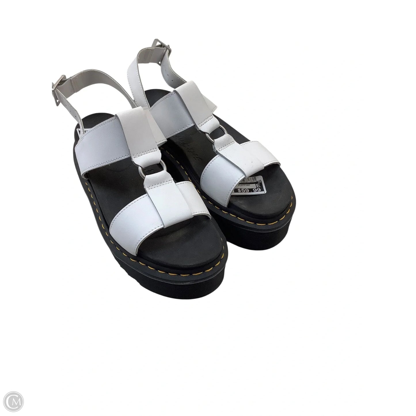 Sandals Heels Platform By Dr Martens In White, Size: 9