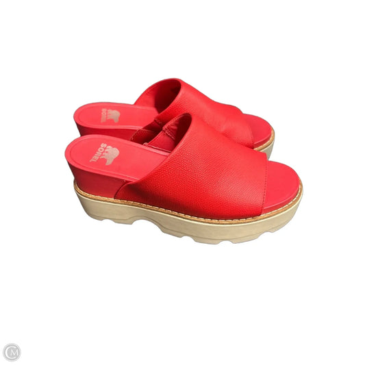 Sandals Heels Wedge By Sorel In Coral, Size: 6.5