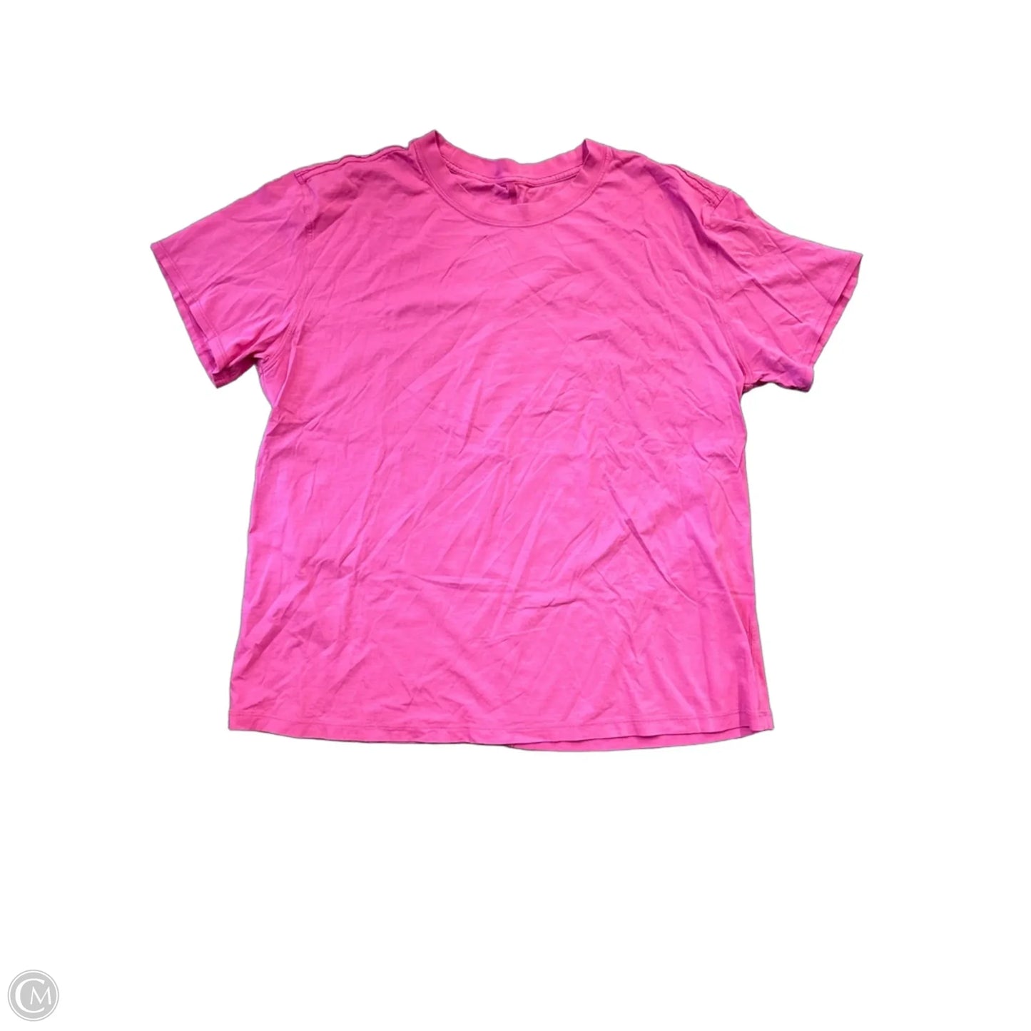Athletic Top Short Sleeve By Lululemon In Pink, Size: L