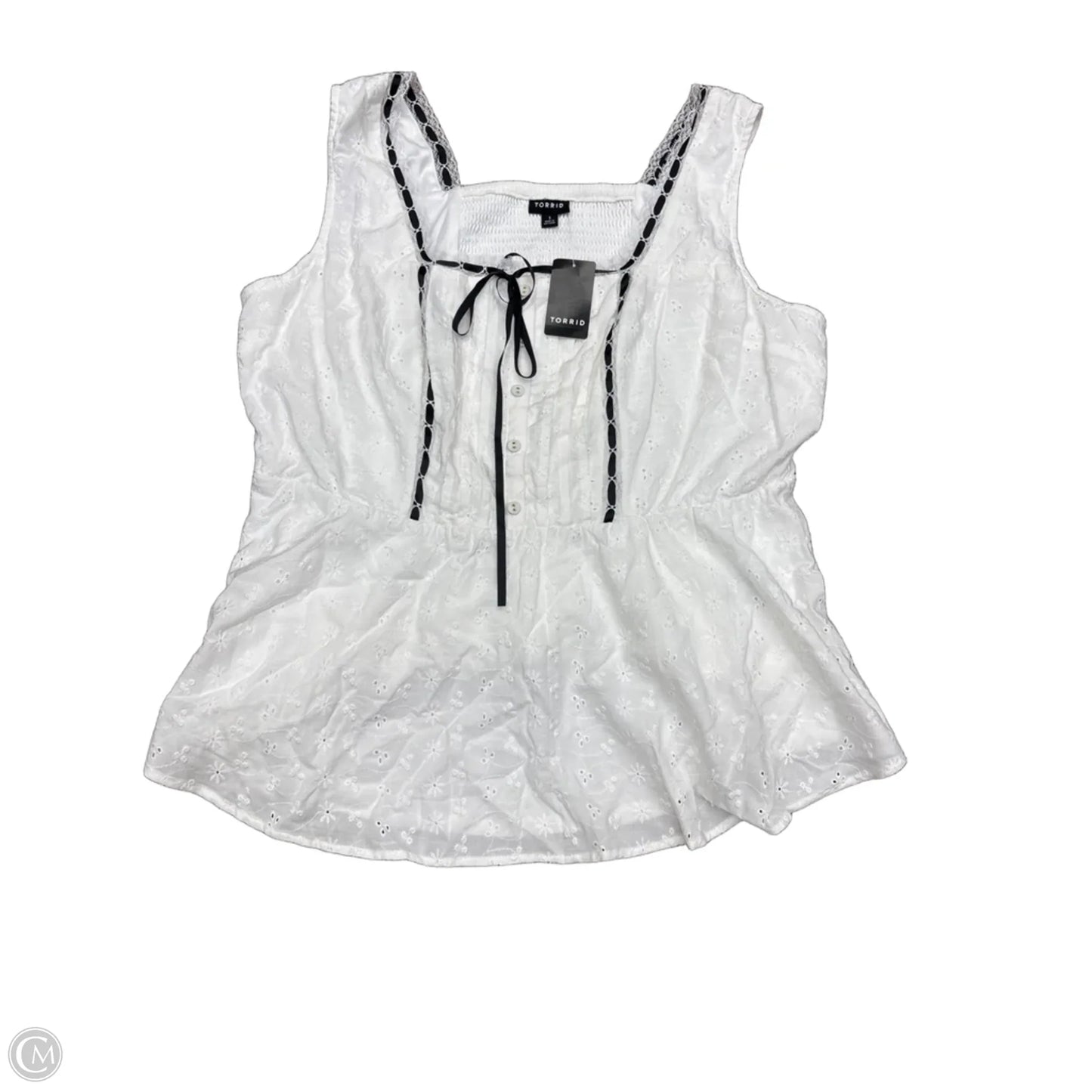 Top Sleeveless By Torrid In White, Size: 1x