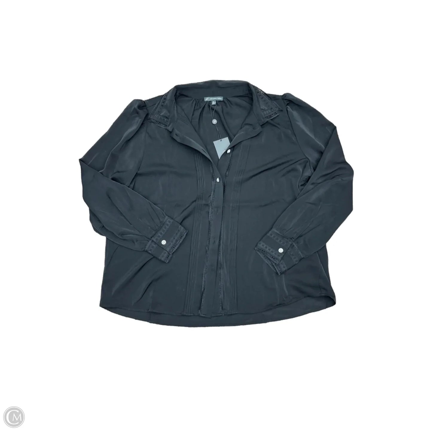 Blouse Long Sleeve By Adrianna Papell In Black, Size: Xl