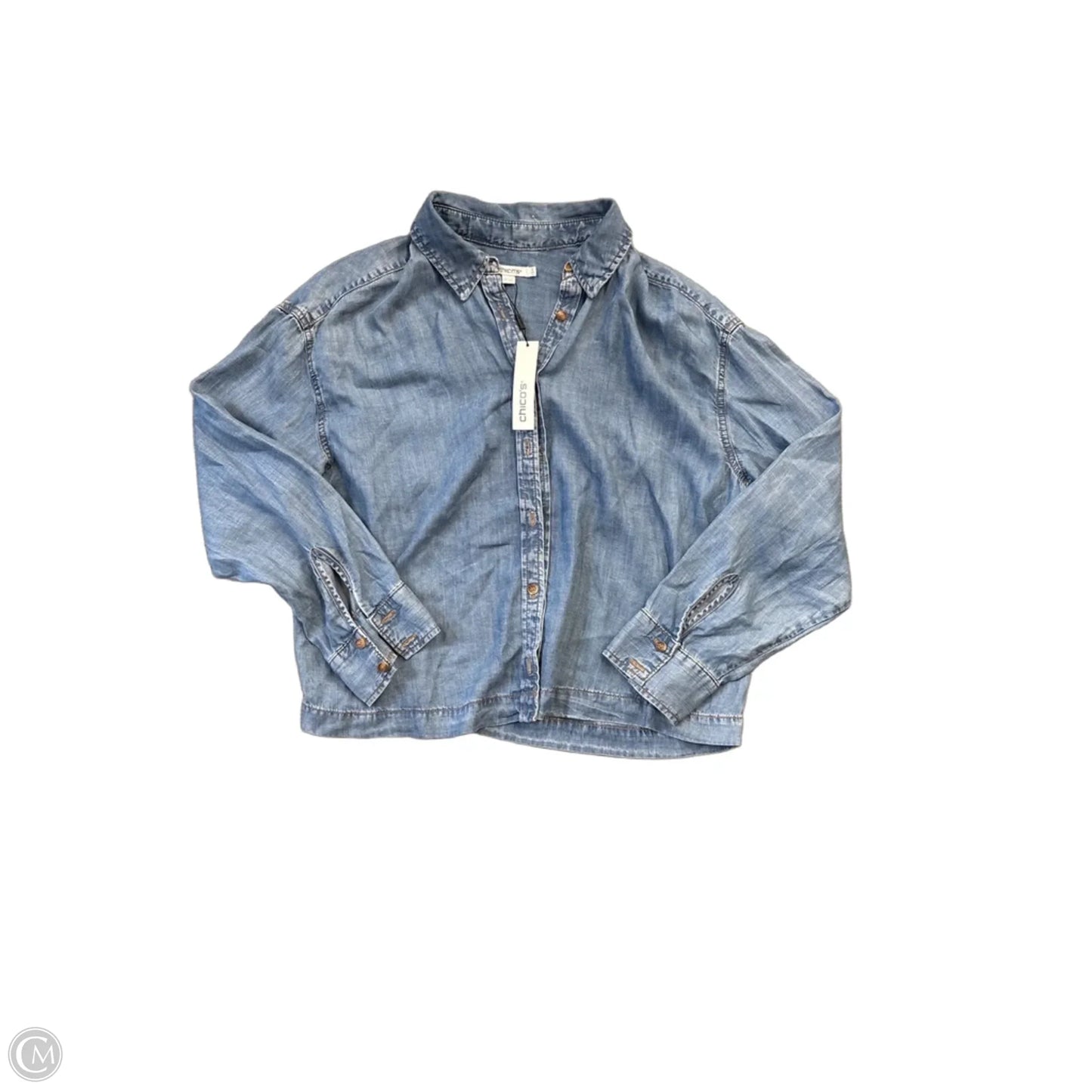 Top Long Sleeve By Chicos In Blue Denim, Size: 12