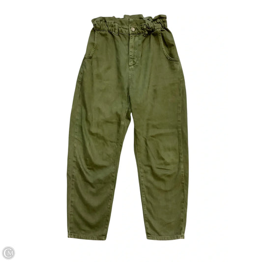Jeans Straight By Zara In Green Denim, Size: 4