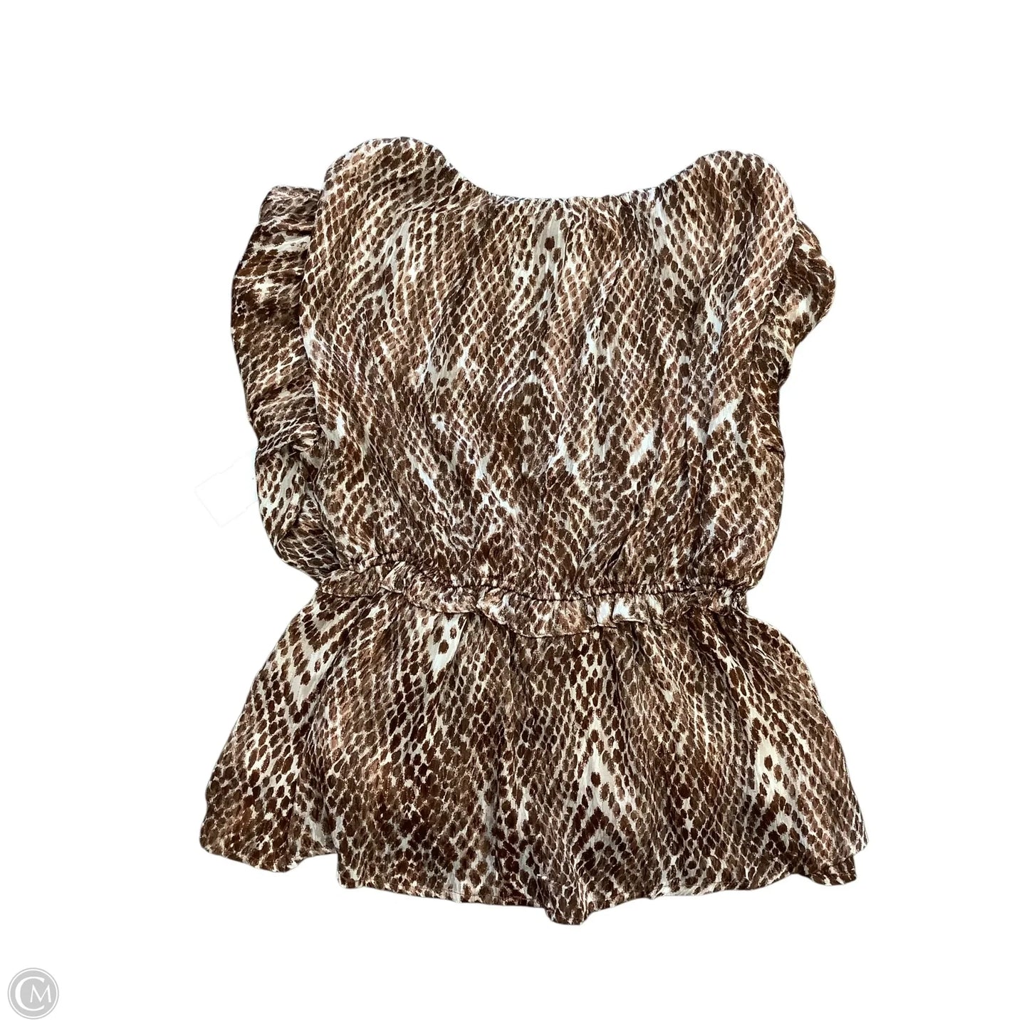 Blouse Long Sleeve By Blu Pepper In Brown, Size: S
