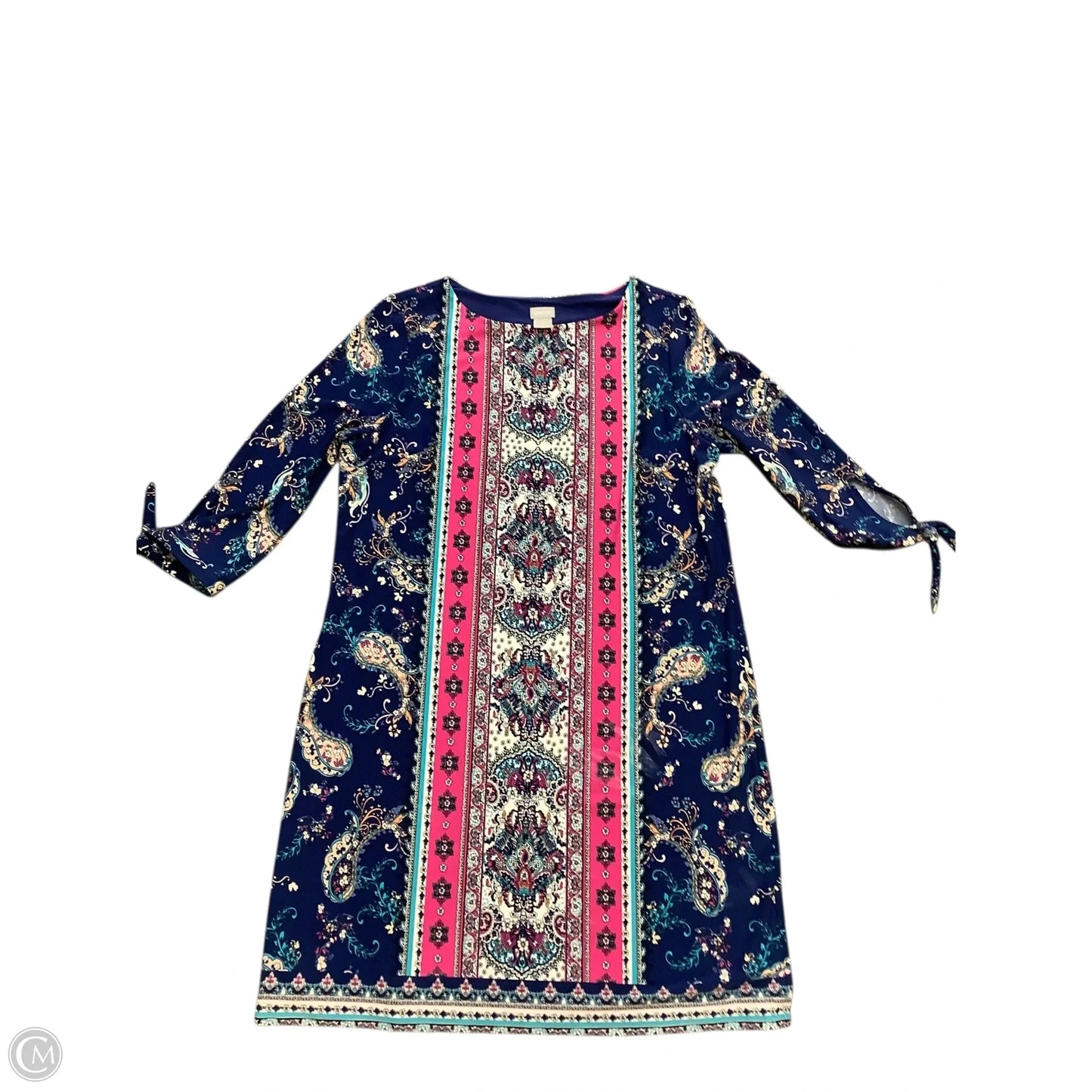 Dress Casual Midi By Chicos In Blue & Pink, Size: 12