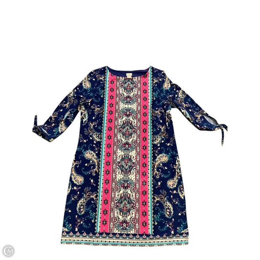 Dress Casual Midi By Chicos In Blue & Pink, Size: 12