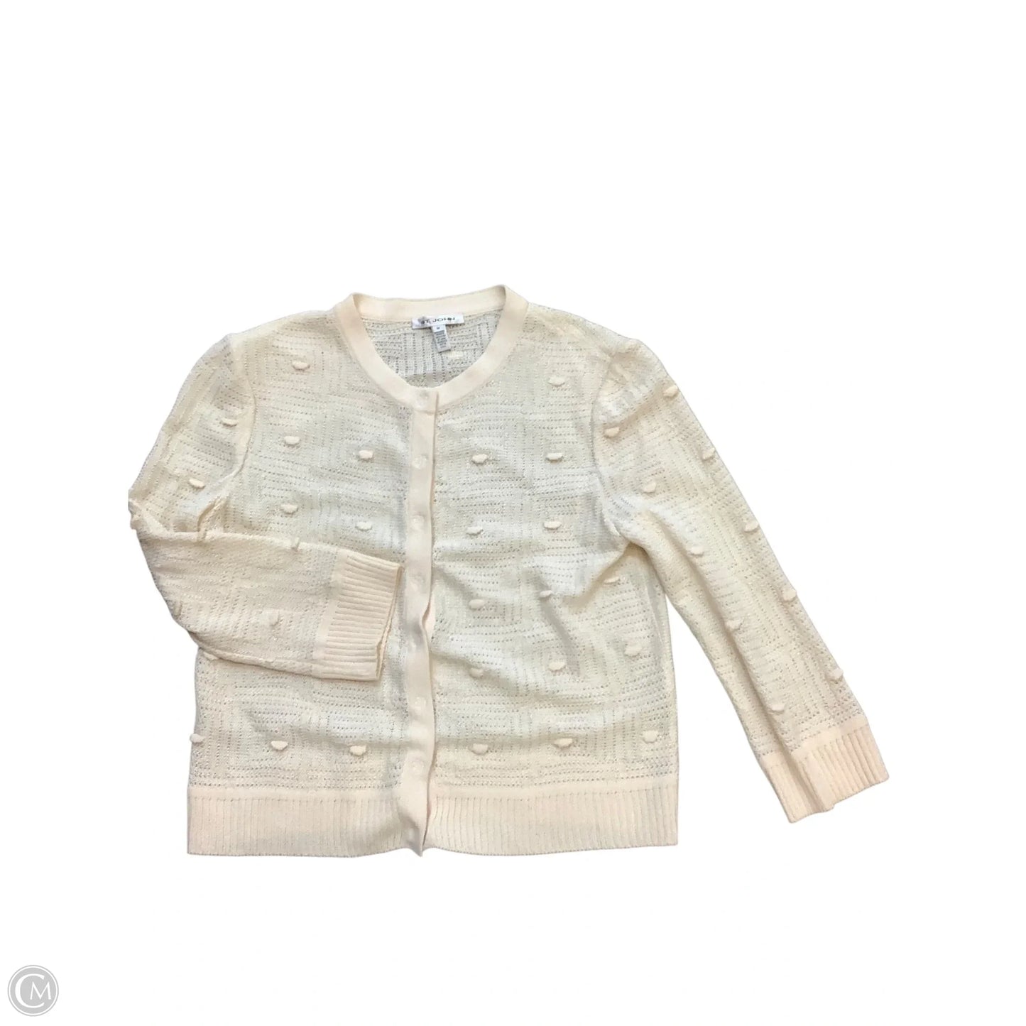Sweater Cardigan Designer By St John Collection In Cream, Size: M
