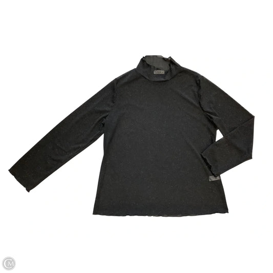 Top Long Sleeve Basic By Jade In Black, Size: 3x Sheer material