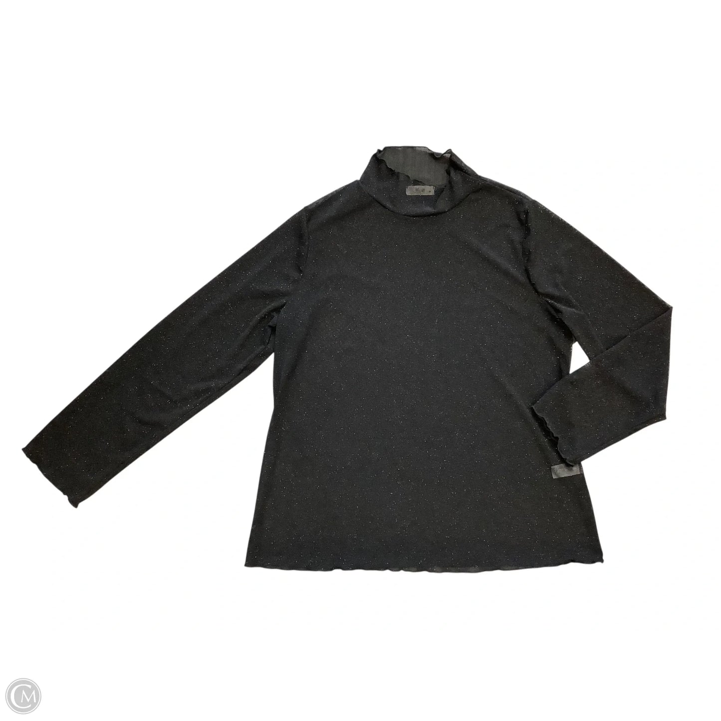 Top Long Sleeve Basic By Jade In Black, Size: 3x Sheer material