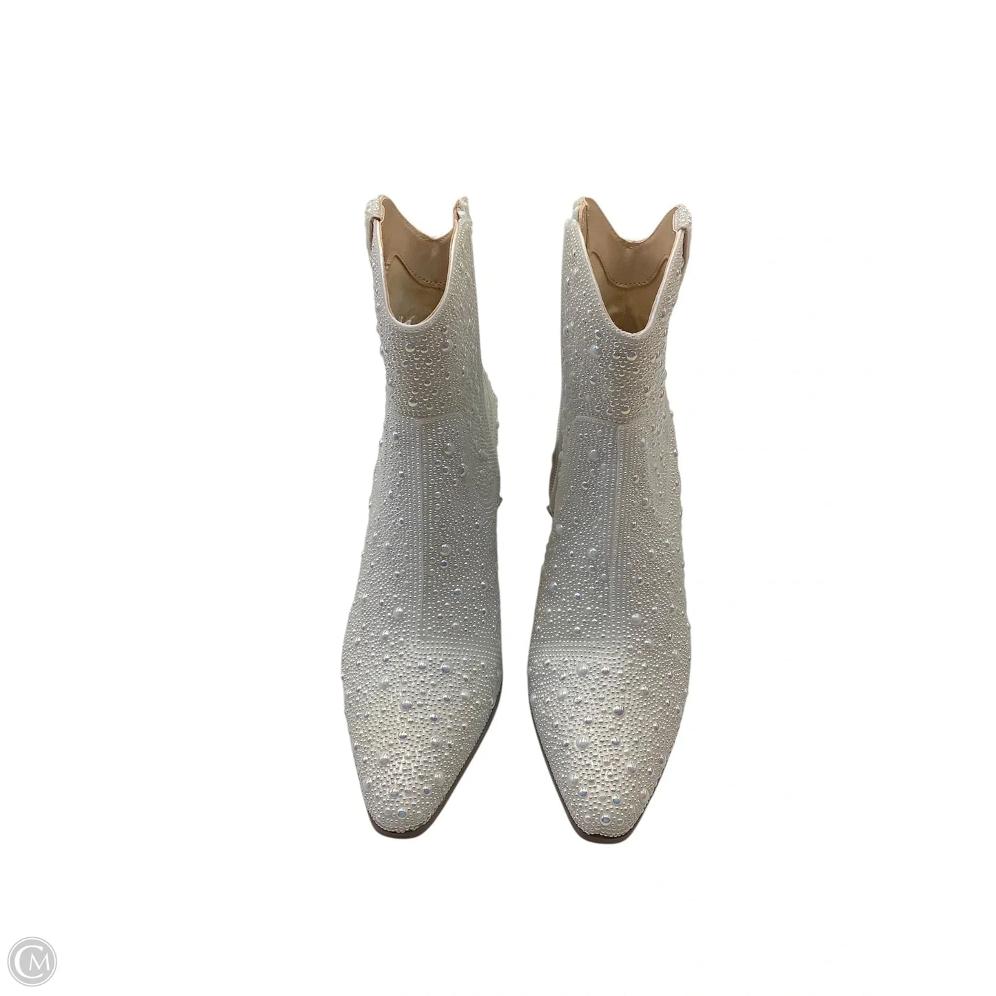 Boots Ankle Heels By Betsey Johnson In White, Size: 6.5