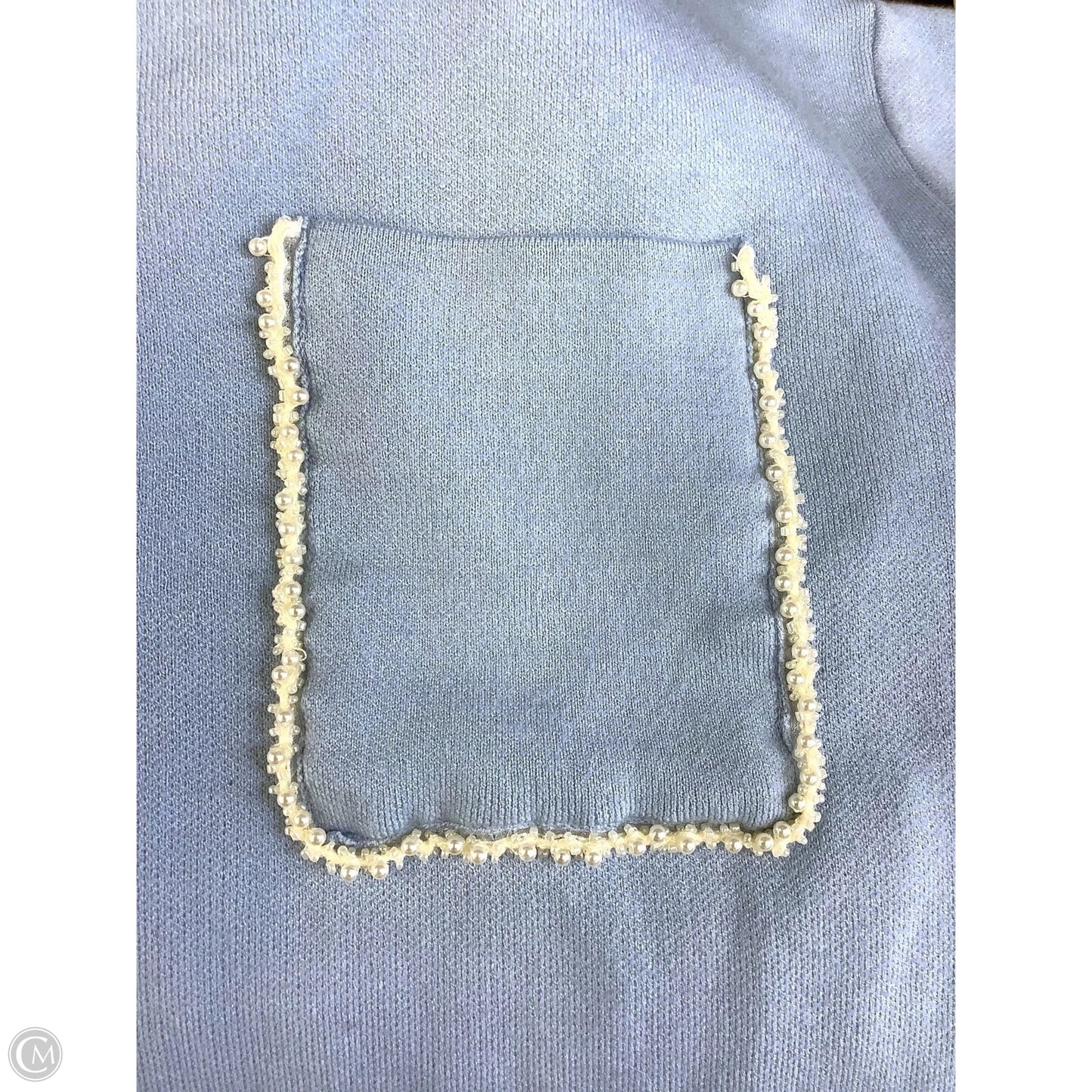 Sweater Short Sleeve By Maeve In Blue & White, Size: S