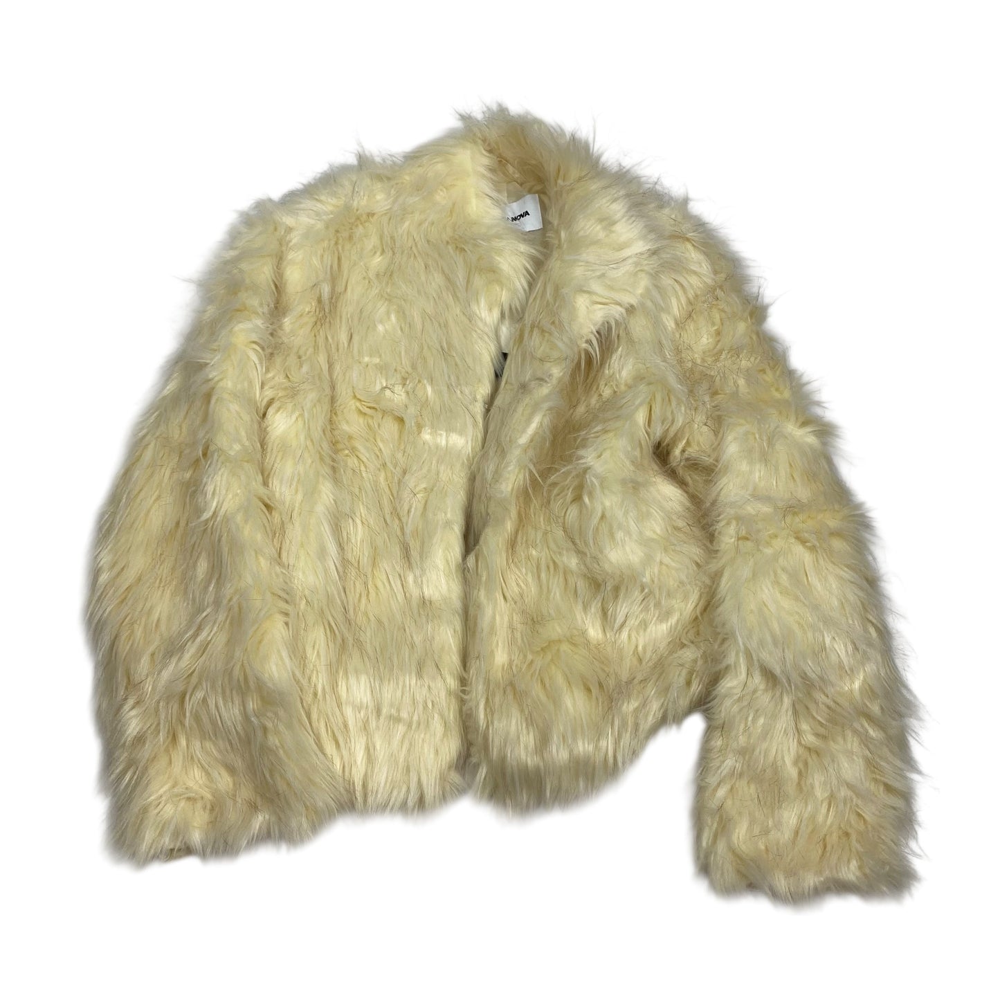Jacket Faux Fur & Sherpa By Fashion Nova In Cream, Size:M