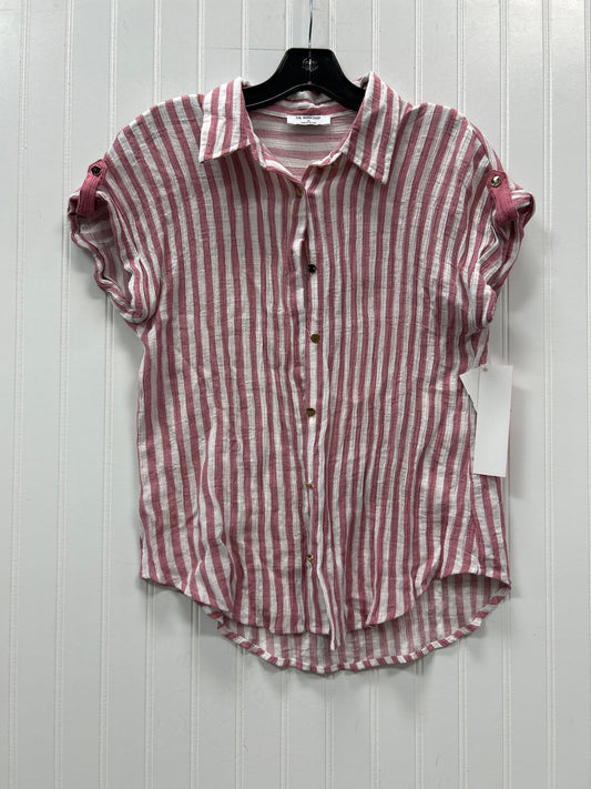 Blouse Ss By Cmc In Pink & White, Size:M
