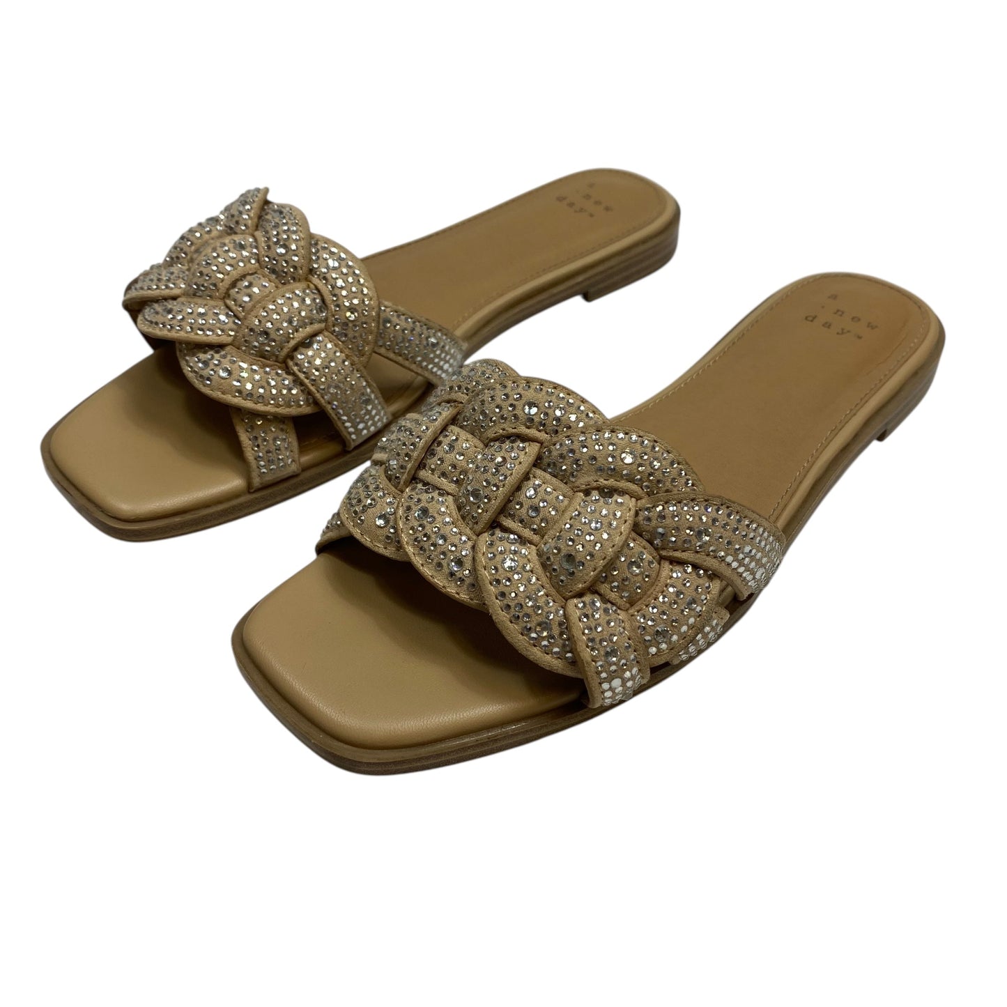 Sandals Flats By A New Day In Silver & Tan, Size:7